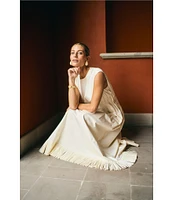 Antonio Melani x M.G. Style Jenny Round Neck Sleeveless Pleat A-Line Fringe Dress
