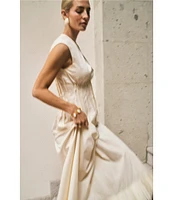 Antonio Melani x M.G. Style Jenny Round Neck Sleeveless Pleat A-Line Fringe Dress