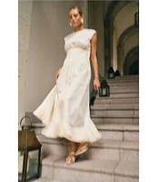 Antonio Melani x M.G. Style Jenny Round Neck Sleeveless Pleat A-Line Fringe Dress