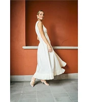 Antonio Melani x M.G. Style Jenny Round Neck Sleeveless Pleat A-Line Fringe Dress