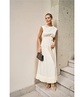 Antonio Melani x M.G. Style Jenny Round Neck Sleeveless Pleat A-Line Fringe Dress