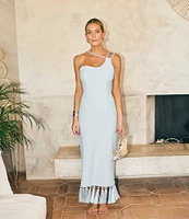 Antonio Melani x M.G. Style Kate One Shoulder Sweetheart Neckline Fringe Dress