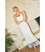Antonio Melani x M.G. Style Kate One Shoulder Sweetheart Neckline Fringe Dress