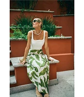 Antonio Melani x M.G. Style Lyons Printed Faux Wrap Asymmetric Skirt