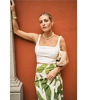 Antonio Melani x M.G. Style Lyons Printed Faux Wrap Asymmetric Skirt