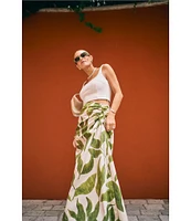 Antonio Melani x M.G. Style Lyons Printed Faux Wrap Asymmetric Skirt