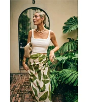 Antonio Melani x M.G. Style Lyons Printed Faux Wrap Asymmetric Skirt