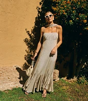 Antonio Melani x M.G. Style Mallie Detached Scarf Square Neck Sleeveless Asymmetrical Hem Mermaid Dress