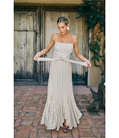 Antonio Melani x M.G. Style Mallie Detached Scarf Square Neck Sleeveless Asymmetrical Hem Mermaid Dress