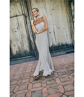 Antonio Melani x M.G. Style Mallie Detached Scarf Square Neck Sleeveless Asymmetrical Hem Mermaid Dress