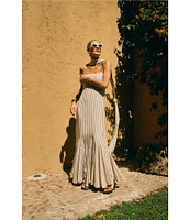 Antonio Melani x M.G. Style Mallie Detached Scarf Square Neck Sleeveless Asymmetrical Hem Mermaid Dress