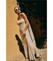 Antonio Melani x M.G. Style Mallie Detached Scarf Square Neck Sleeveless Asymmetrical Hem Mermaid Dress
