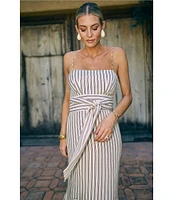 Antonio Melani x M.G. Style Mallie Detached Scarf Square Neck Sleeveless Asymmetrical Hem Mermaid Dress