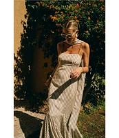 Antonio Melani x M.G. Style Mallie Detached Scarf Square Neck Sleeveless Asymmetrical Hem Mermaid Dress