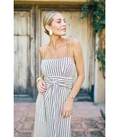 Antonio Melani x M.G. Style Mallie Detached Scarf Square Neck Sleeveless Asymmetrical Hem Mermaid Dress