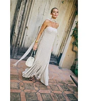 Antonio Melani x M.G. Style Mallie Detached Scarf Square Neck Sleeveless Asymmetrical Hem Mermaid Dress