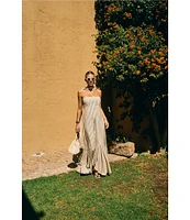 Antonio Melani x M.G. Style Mallie Detached Scarf Square Neck Sleeveless Asymmetrical Hem Mermaid Dress