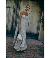 Antonio Melani x M.G. Style Mallie Detached Scarf Square Neck Sleeveless Asymmetrical Hem Mermaid Dress