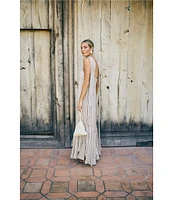 Antonio Melani x M.G. Style Mallie Detached Scarf Square Neck Sleeveless Asymmetrical Hem Mermaid Dress