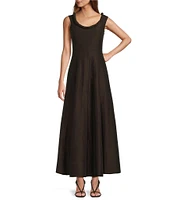 Antonio Melani x M.G. Style Margery Linen Blend Scoop Neck Sleeveless A-Line Dress