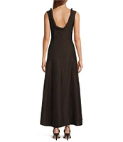 Antonio Melani x M.G. Style Margery Linen Blend Scoop Neck Sleeveless A-Line Dress