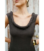 Antonio Melani x M.G. Style Margery Linen Blend Scoop Neck Sleeveless A-Line Dress