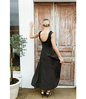 Antonio Melani x M.G. Style Margery Linen Blend Scoop Neck Sleeveless A-Line Dress