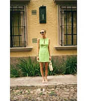 Antonio Melani x M.G. Style Marin A-Line Boat Keyhole Neck Sleeveless Dress
