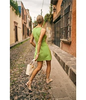 Antonio Melani x M.G. Style Marin A-Line Boat Keyhole Neck Sleeveless Dress