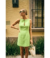 Antonio Melani x M.G. Style Marin A-Line Boat Keyhole Neck Sleeveless Dress
