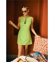 Antonio Melani x M.G. Style Marin A-Line Boat Keyhole Neck Sleeveless Dress