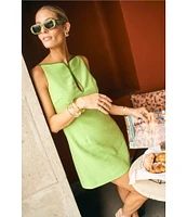 Antonio Melani x M.G. Style Marin A-Line Boat Keyhole Neck Sleeveless Dress
