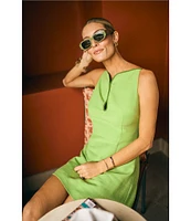 Antonio Melani x M.G. Style Marin A-Line Boat Keyhole Neck Sleeveless Dress