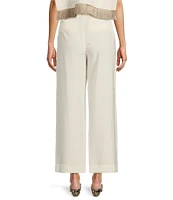 Antonio Melani x M.G. Style Page Woven Straight Leg Coordinating Pleated Ankle Pants