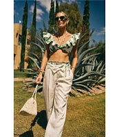Antonio Melani x M.G. Style Page Woven Straight Leg Coordinating Pleated Ankle Pants