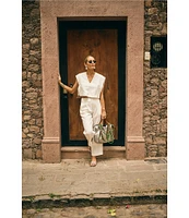 Antonio Melani x M.G. Style Page Woven Straight Leg Coordinating Pleated Ankle Pants