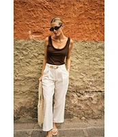 Antonio Melani x M.G. Style Page Woven Straight Leg Coordinating Pleated Ankle Pants