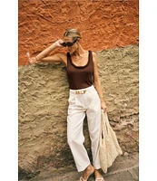 Antonio Melani x M.G. Style Page Woven Straight Leg Coordinating Pleated Ankle Pants