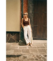 Antonio Melani x M.G. Style Page Woven Straight Leg Coordinating Pleated Ankle Pants