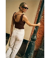 Antonio Melani x M.G. Style Page Woven Straight Leg Coordinating Pleated Ankle Pants