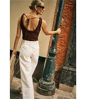 Antonio Melani x M.G. Style Page Woven Straight Leg Coordinating Pleated Ankle Pants