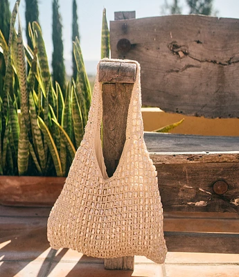 Antonio Melani x M.G. Style Pearl Sands Crochet Slouchy Tote