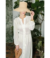 Antonio Melani x M.G. Style Salty Sands Crochet Maxi Dress Swim Cover Up