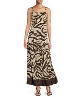 Antonio Melani x M.G. Style Somers Swirl Print Linen Blend Straw Trim Two Piece Set