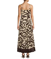 Antonio Melani x M.G. Style Somers Swirl Print Linen Blend Straw Trim Two Piece Set
