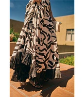 Antonio Melani x M.G. Style Somers Swirl Print Linen Blend Straw Trim Two Piece Set