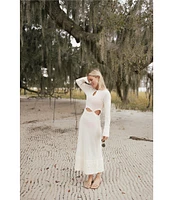 Antonio Melani x Style by Simkins Emily Long Sleeved Crochet Maxi Dress Swim Cover-Up