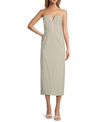 Antonio Melani x Style by Simkins Emma Stripe Print Square Neck Sleeveless Dress