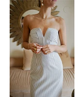 Antonio Melani x Style by Simkins Emma Stripe Print Square Neck Sleeveless Dress