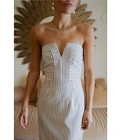 Antonio Melani x Style by Simkins Emma Stripe Print Square Neck Sleeveless Dress